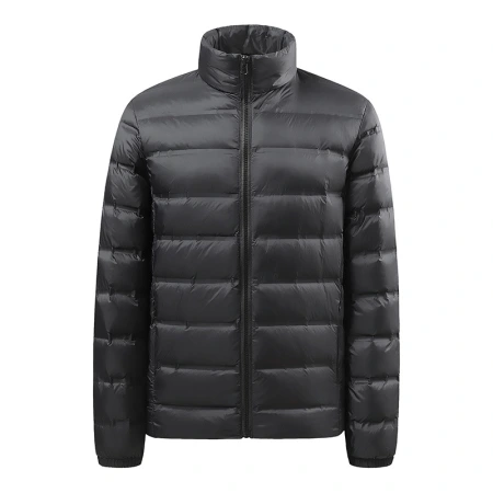 Men's stand-up collar lightweight down jacket, a new winter style, a warm and casual solid-color simple youth coat with inner lining Men's stand-up collar lightweight down jacket, a new winter style, a warm and casual solid-color simple youth coat with inner lining